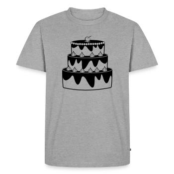 Image d’ombre de gâteau d’anniversaire - T-shirt Premium bio Homme - gris chiné - Devant - Nico (187cm)