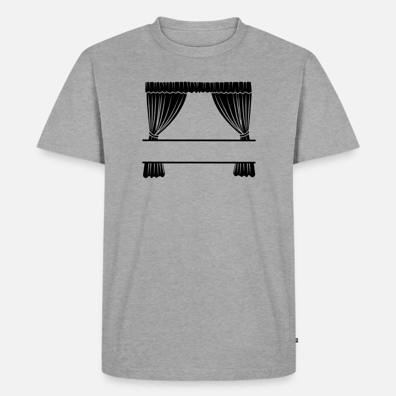 Vorhänge mit Aussparung - Männer Premium Bio T-Shirt - Grau meliert