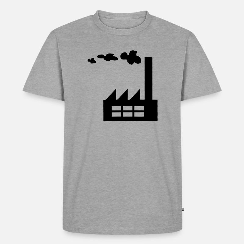 Werkslogo mit Rauch - Männer Premium Bio T-Shirt - Grau meliert