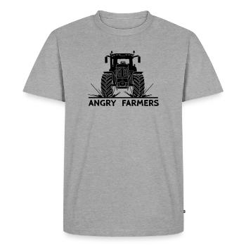 Tractor protest Angry farmers - Men's Premium Organic T-Shirt - heather grey - Front - Nico (187cm)