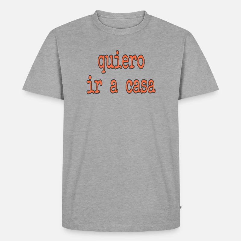 ICH_WILL _NACH_HAUSE - Männer Premium Bio T-Shirt - Grau meliert