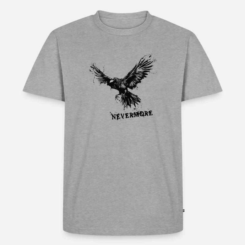 Nevermore - Männer Premium Bio T-Shirt - Grau meliert