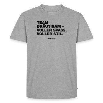 Bachelor party: Team Bräutigam (bachelor party) - Men's Premium Organic T-Shirt - heather grey - Front - Nico (187cm)
