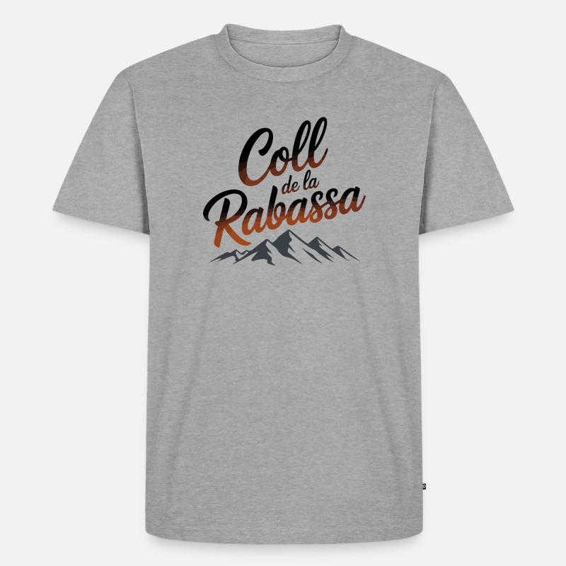 Coll de la Rabassa Climb Script Art - T-shirt Premium bio Homme - gris chiné