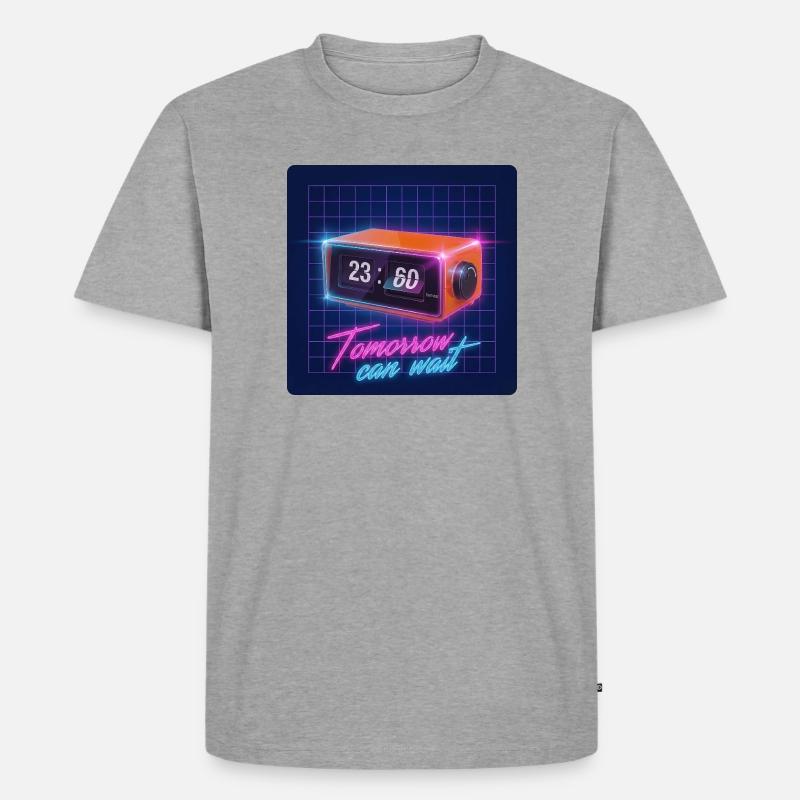 Tomorrow Can Wait - Männer Premium Bio T-Shirt - Grau meliert