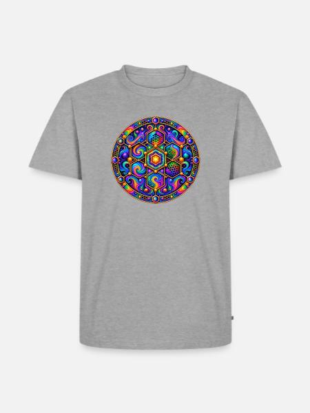 Hexagon - Männer Premium Bio T-Shirt - Grau meliert