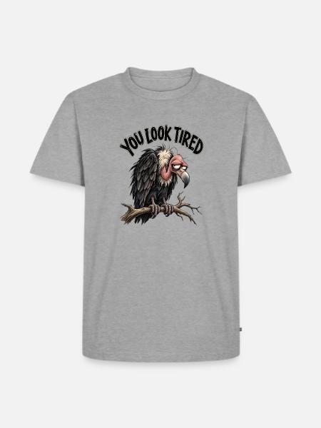 You Look Tired - Männer Premium Bio T-Shirt - Grau meliert