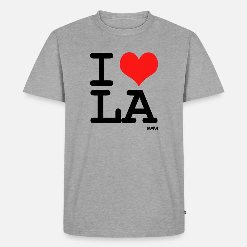 la - Männer Premium Bio T-Shirt - Grau meliert