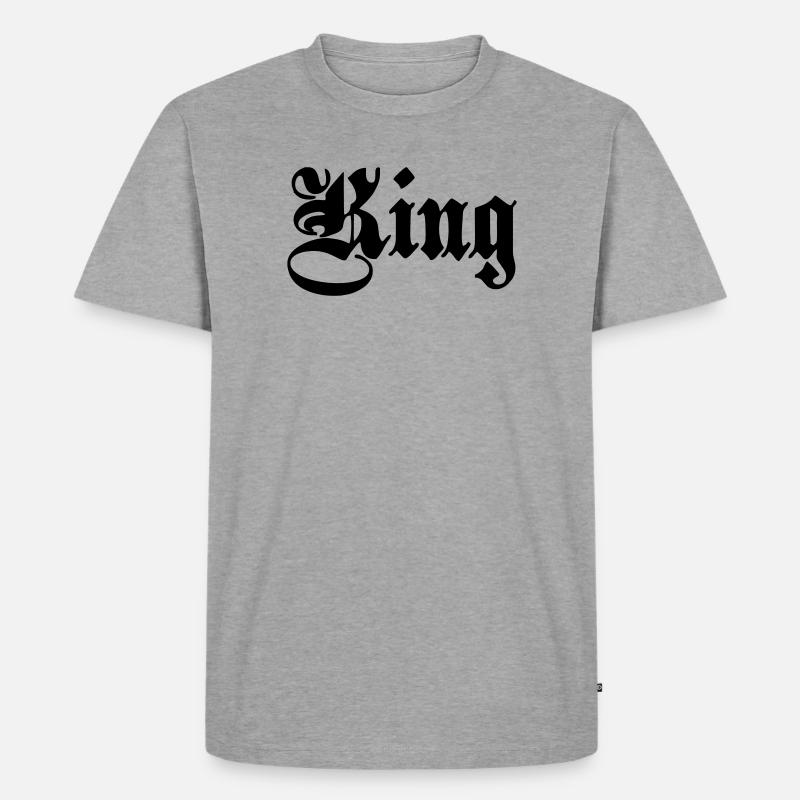 König 5. - Männer Premium Bio T-Shirt - Grau meliert