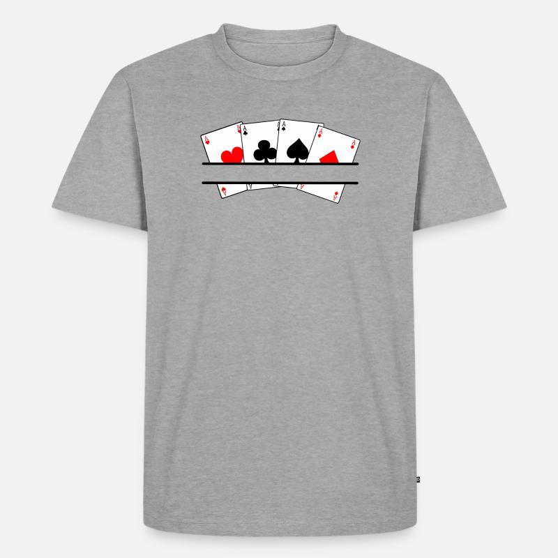 Textbanner mit vier Assen - Männer Premium Bio T-Shirt - Grau meliert