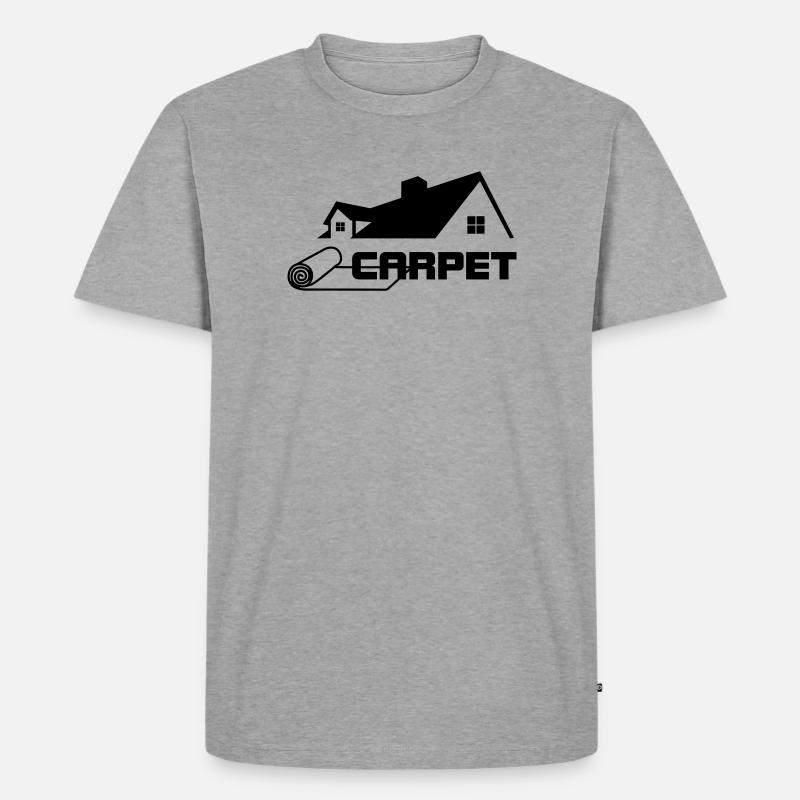 Teppichrollen Logo mit Haus - Männer Premium Bio T-Shirt - Grau meliert