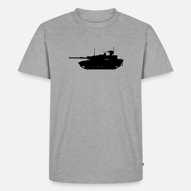 Militärpanzer - Männer Premium Bio T-Shirt - Grau meliert