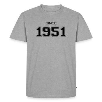 Depuis 1951année de naissance ou d'évènement - T-shirt Premium bio Homme - gris chiné - Devant - Nico (187cm)