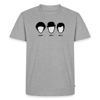 Chapeau Melon (S-05-P-JS-MG) - T-shirt Premium bio Homme - gris chiné - Devant - Nico (187cm)