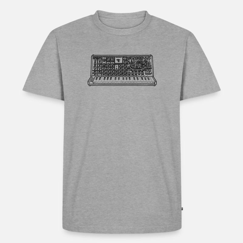 Synth - Männer Premium Bio T-Shirt - Grau meliert