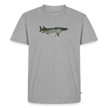 Brochet - T-shirt Premium bio Homme - gris chiné - Devant - Nico (187cm)