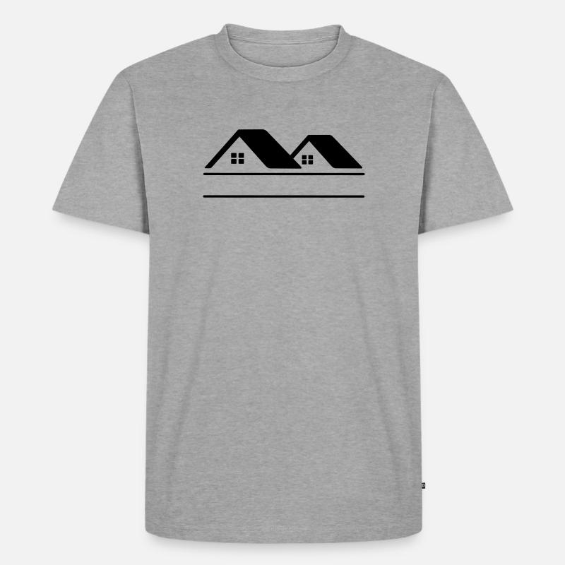 Häuser-Textbanner - Männer Premium Bio T-Shirt - Grau meliert