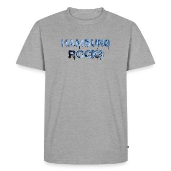 Rochers de Hambourg - T-shirt Premium bio Homme - gris chiné - Devant - Nico (187cm)