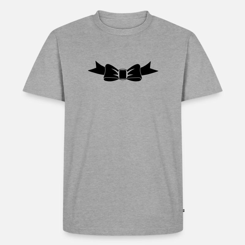 Fliege - Männer Premium Bio T-Shirt - Grau meliert