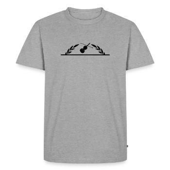 Violin in half laurel wreath - Men's Premium Organic T-Shirt - heather grey - Front - Nico (187cm)