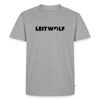 Lettrage Leitwolf - T-shirt Premium bio Homme - gris chiné - Devant - Nico (187cm)