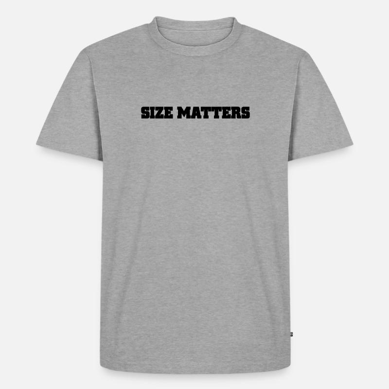 size matters - Männer Premium Bio T-Shirt - Grau meliert