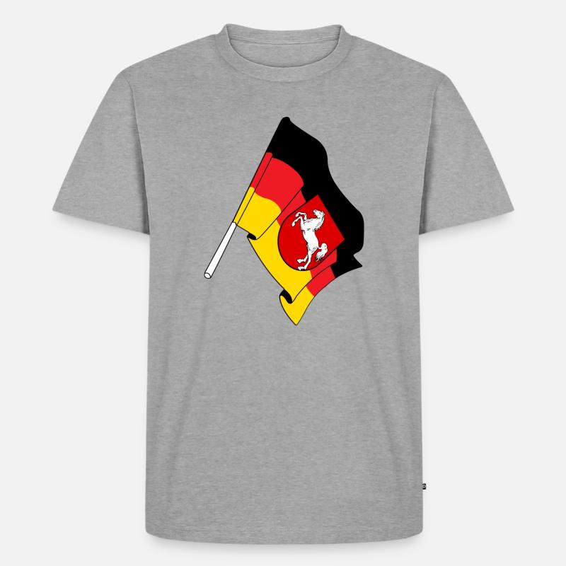 Drapeau Basse-Saxe - T-shirt Premium bio Homme - gris chiné