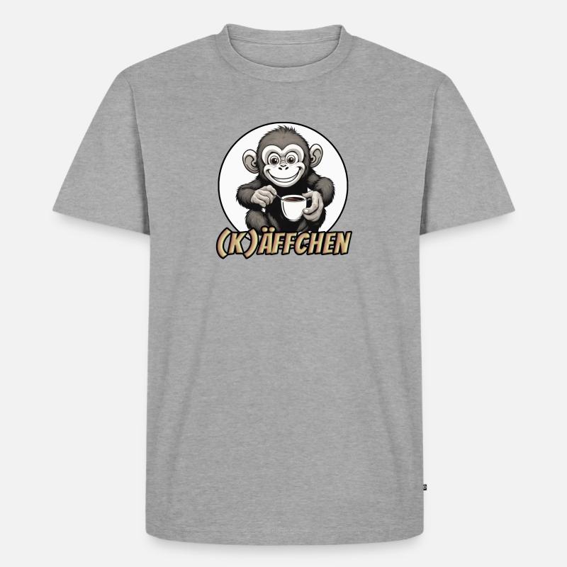 Käffchen - Männer Premium Bio T-Shirt - Grau meliert