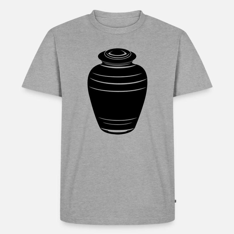 Urnenasche - Männer Premium Bio T-Shirt - Grau meliert