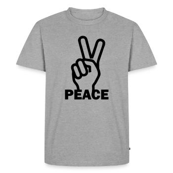 Vrede Peace - Men's Premium Organic T-Shirt - heather grey - Front - Nico (187cm)