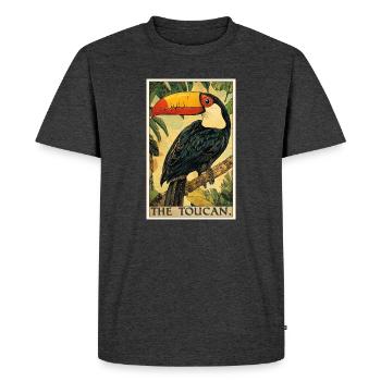 Toucans Toucan - T-shirt Premium bio Homme - anthracite chiné - Devant - Nico (187cm)