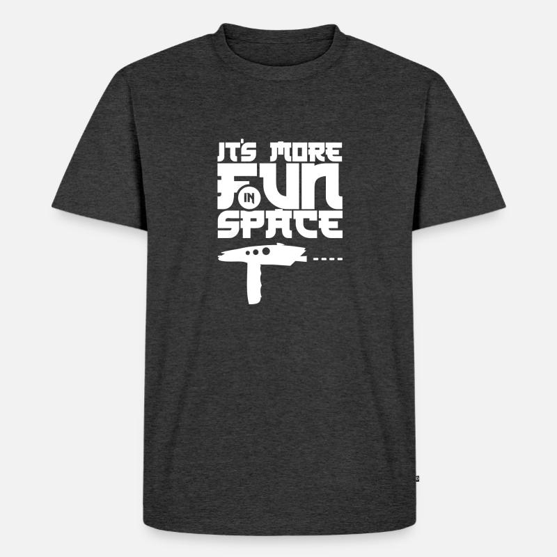 Phaser - Fun in Space - Männer Premium Bio T-Shirt - Anthrazit meliert