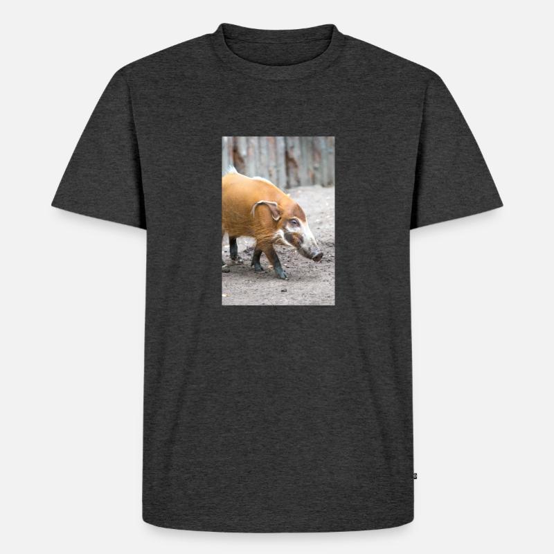 Buschschwein oder Rotflussschwein Pinselohrschwein - Männer Premium Bio T-Shirt - Anthrazit meliert