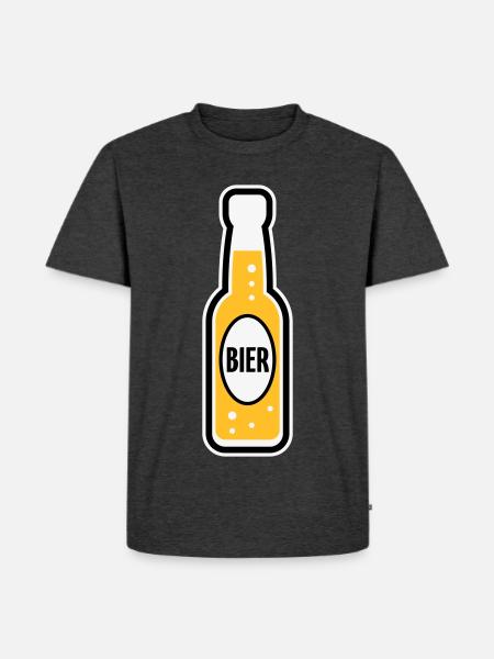 Bierflasche (Bier / Bierchen / POS 3C) - Männer Premium Bio T-Shirt - Anthrazit meliert