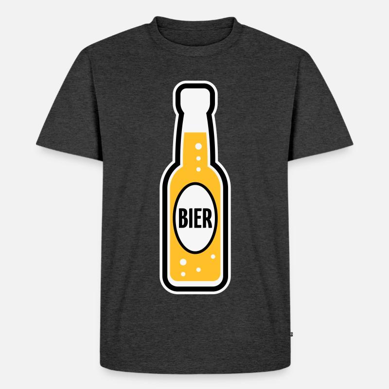 Bierflasche (Bier / Bierchen / POS 3C) - Männer Premium Bio T-Shirt - Anthrazit meliert