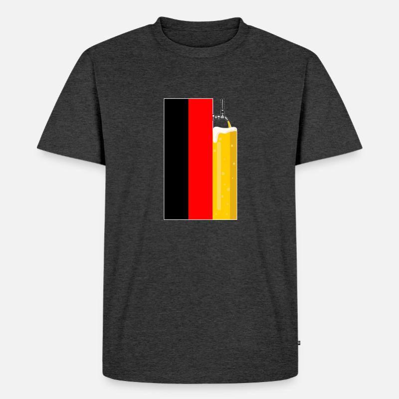 Deutscher Biertrinker Lustiges Bier - Männer Premium Bio T-Shirt - Anthrazit meliert