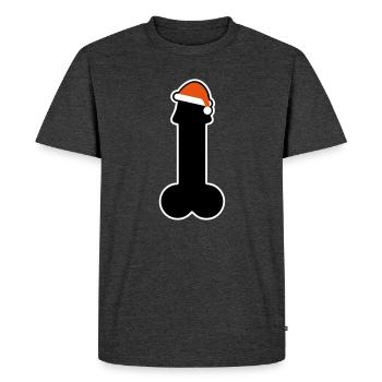 Joyeux Noël avec pénis et Cap - T-shirt Premium bio Homme - anthracite chiné - Devant - Nico (187cm)