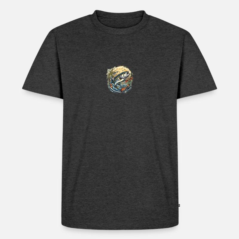 Springfisch - Männer Premium Bio T-Shirt - Anthrazit meliert