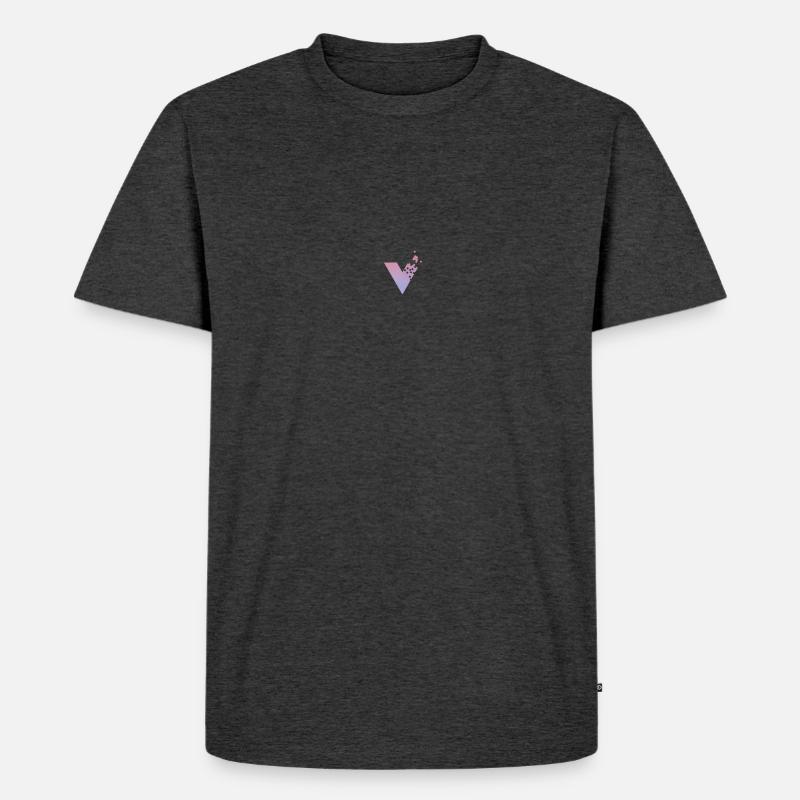 V - Männer Premium Bio T-Shirt - Anthrazit meliert