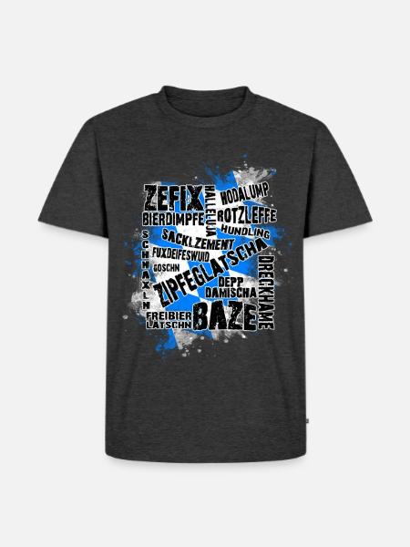Bayrische Schimpfwörter - Männer Premium Bio T-Shirt - Anthrazit meliert