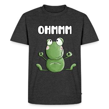 Ohmmm Frosch - Frösche - Kröte - Yoga - Fitness - Männer Premium Bio T-Shirt - Anthrazit meliert - Vorne - Nico (187cm)