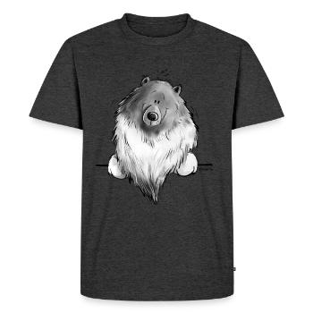 Cadeau drôle de chien de bande dessinée Wolfsspitz I - T-shirt Premium bio Homme - anthracite chiné - Devant - Nico (187cm)
