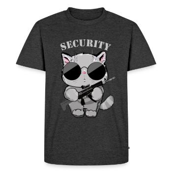 Agent de sécurité Cat avec pistolet - T-shirt Premium bio Homme - anthracite chiné - Devant - Nico (187cm)