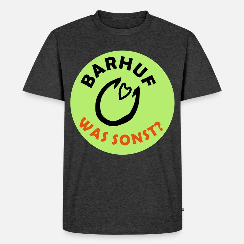 Barhuf Statement Hufe Pferd - Männer Premium Bio T-Shirt - Anthrazit meliert