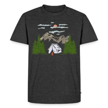 Camping Camping Mountain Theme Cadeau - T-shirt Premium bio Homme - anthracite chiné - Devant - Nico (187cm)