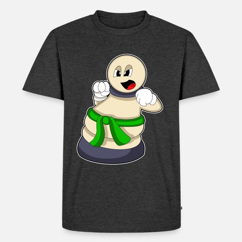 Schachfigur Bauer beim Schach - Männer Premium Bio T-Shirt - Anthrazit meliert