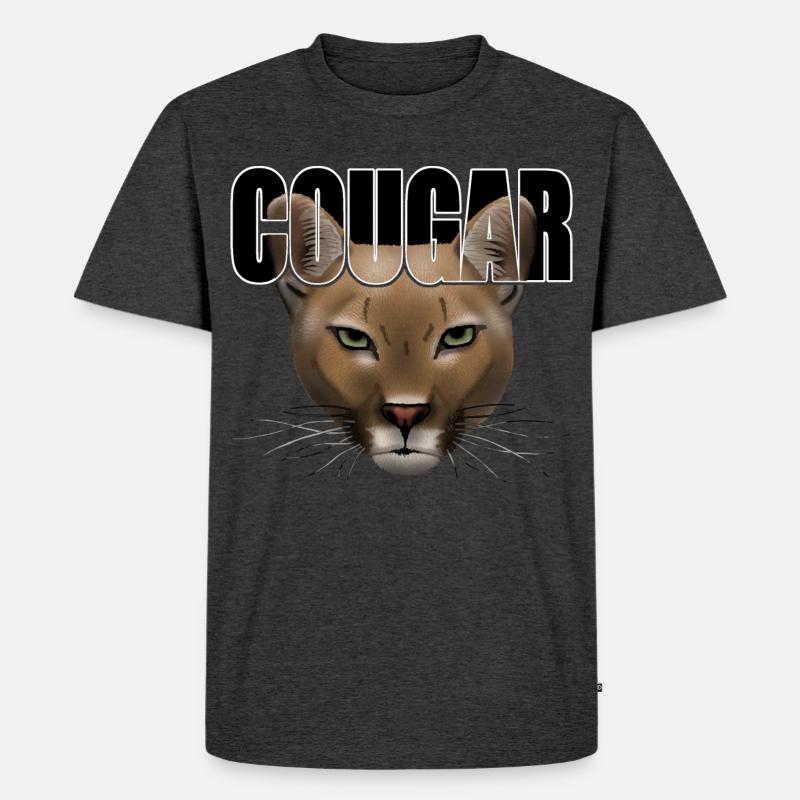 Cougar script R6Z - Männer Premium Bio T-Shirt - Anthrazit meliert