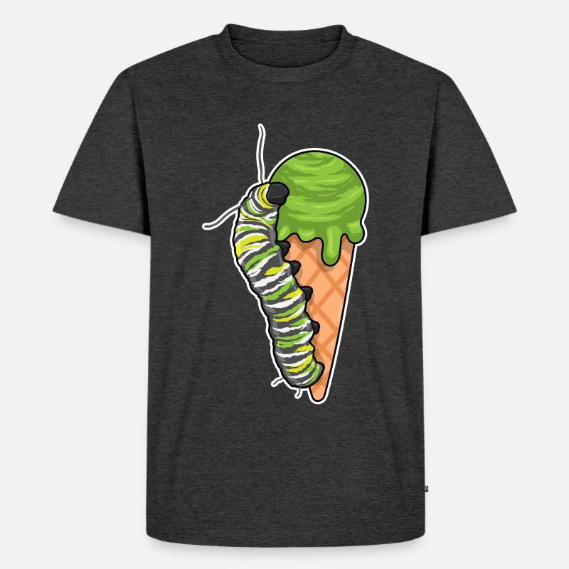 Raupe Eis - Männer Premium Bio T-Shirt - Anthrazit meliert