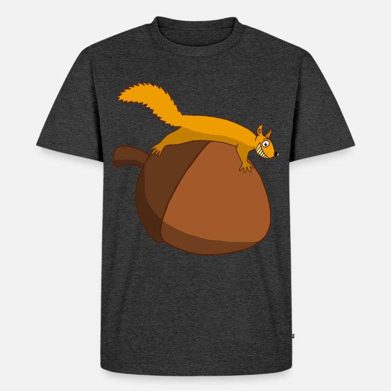 Das Eichhörnchen gegen die Eichel - Männer Premium Bio T-Shirt - Anthrazit meliert