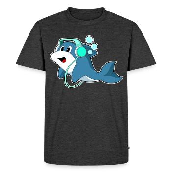 Delfin Headphone Music - Men's Premium Organic T-Shirt - heather anthracite - Front - Nico (187cm)